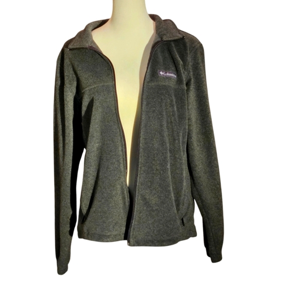 Columbia Sportwear Fleece Jacket Gray Full Zip Closure Women size S - Picture 2 of 14